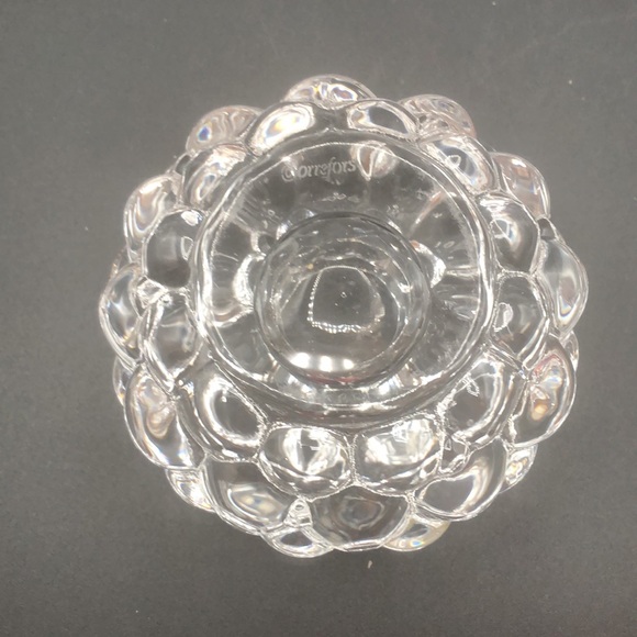 Orrefors Signed  RASPBERRY BUBBLE CANDLE HOLDER Votive Tealight - Picture 4 of 5